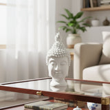 AM6246 Small White Buddha Head Sculpture – Peaceful Home Décor