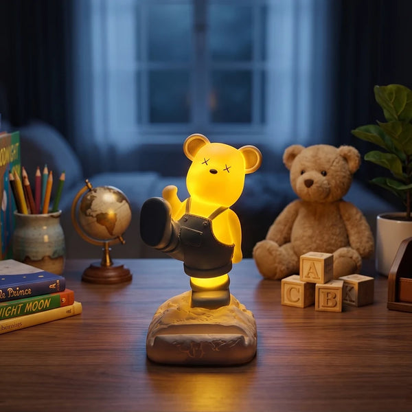 A06901 Magnetic Bear LED Light Phone Stand Night Lamp for Desk and Kids Room (1 Pc)
