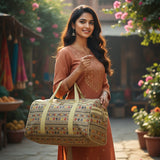 AM6299 Geometric Print Bandhani Travel Duffle Bag