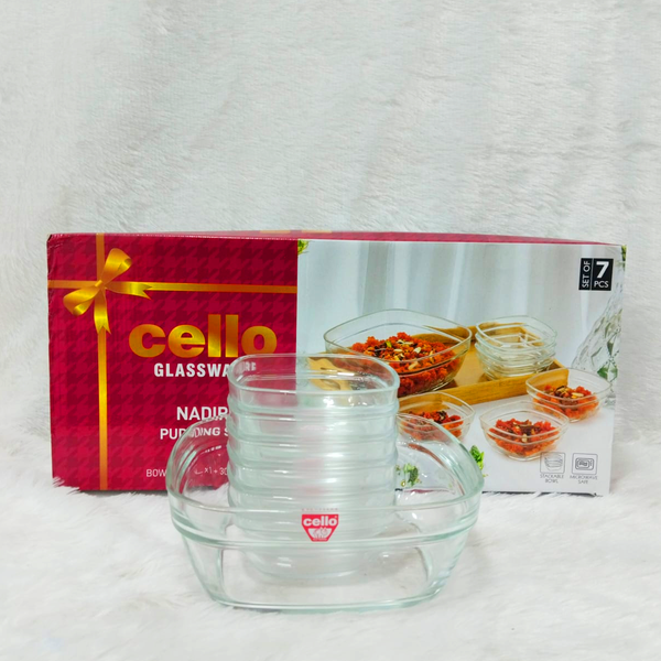 Di0369 Cello Glassware Nadir Pudding Set – 7 Pcs