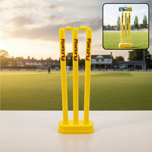 AM6509 Plastic Cricket Stumps Set - Small (3 Stumps + 2 Bails + 1 Stand)