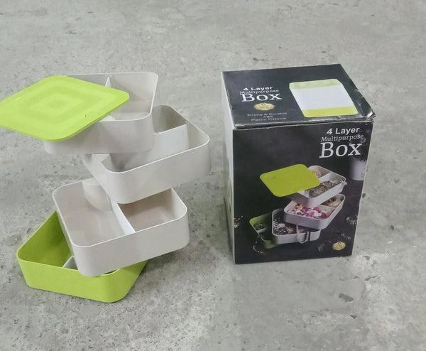 4700 4 Layers Jewelry Box, 360 Degree Rotating Accessory Storage Box