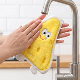 A06903 Cartoon Microfiber Hanging Hand Towel Quick Dry Kitchen Wipe Cloth (1 Pc)