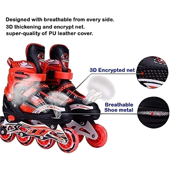 AM0148 Adjustable Inline Roller Skating Shoes with LED Flash Lights