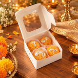 A08142 Motichoor Laddu Design Wax Candles for Diwali and Festive Decor (4 Pc Set)