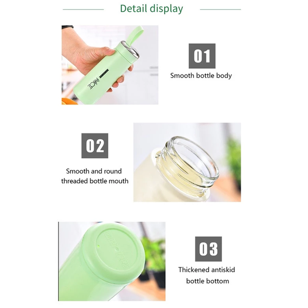 6955 Nice Water Bottle Glass Liner Creative Thermos 400ml