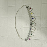Di0046 Oxidized Silver Dangler Kamarbandh with Colorful Beads and Cowrie Shells (Multidesign)