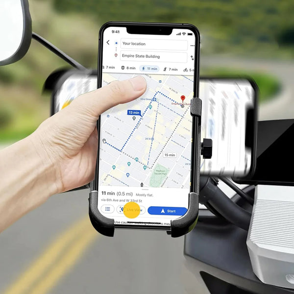 12674 FULL METAL BODY BIKE & SCOOTY 360 DEGREE ROTATING MOBILE HOLDER STAND FOR BICYCLE, MOTORCYCLE, SCOOTY THAT CAN FITS ALL SMARTPHONES (1 PC)