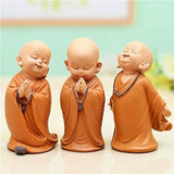 AM5364 Little Monk Sculpture Hand-carved Buddha Standing statue -Pack of 1 pcs ( Multidesign)