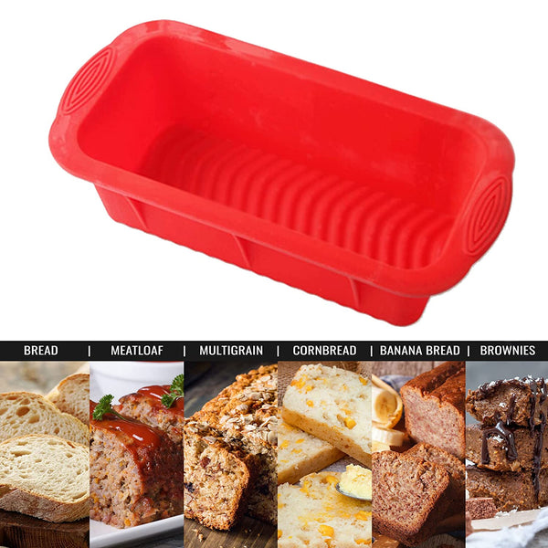 3307 Bread Loaf Pan,Rectangular Silicone Mold Baking Tools Candy Toast Mould Easter Bread Baking Tool Supplies Cake Bakeware Pan (1PC - Multicolor)