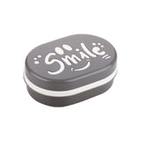 AM3268 Smile Soap Case for Bathroom Color, Design Availablity as per Stock Soap Storage Container Household Soap Dish with Cover 1 Piece