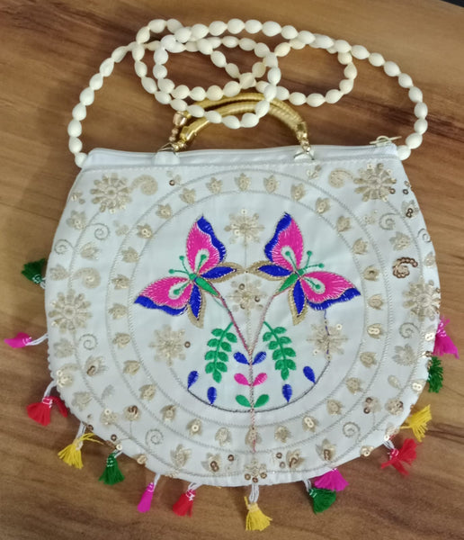 3895 11inch Hand Crafted Embroidered Shoulder Bag with handle, Traditional Bag, Gifting, Women beautiful Shoulder bags, Handbag for girls, Stylish bag