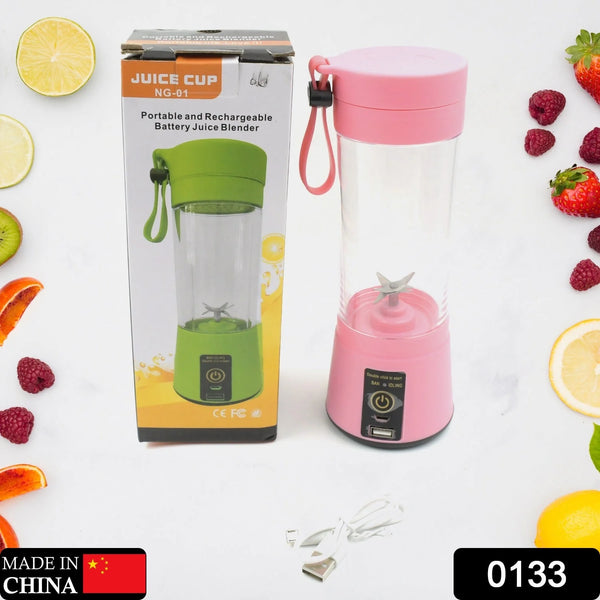 0133 Multi-Purpose Portable USB Electric Juicer 6-Blades, Protein Shaker, Blender Mixer Cup (380 ML)