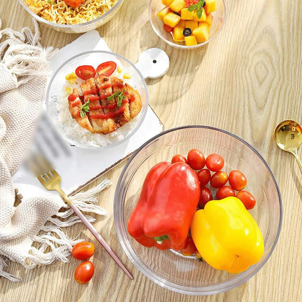 AM3734 Langxu Round Glass serving bowl For Salad,Dessert,Fruit,ect Set of 2 (LXW115)