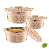 AM2408 Trueware Floraa Fine Inner Steel Casserole Set of 3 800ml 1200ml 1800ml