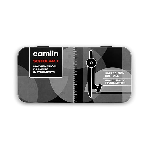 AM3300 Camlin Scholar Plus Mathematical Drawing Instruments Geometry Box Black