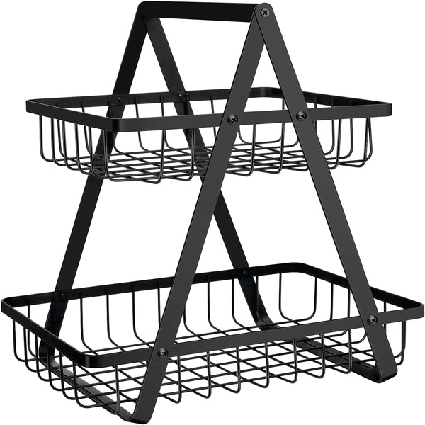 3800 2 Tier Fruit Basket Fruit Bowl Vegetable Organizer for Kitchen, Fruit and Vegetable Basket Fruit Stand Holder for Dining Table Countertop Fruit Rack