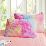 AM3139 Rectangle Renbow Pillow 36x23cm Fur Pillow Cushion Cover 165gm