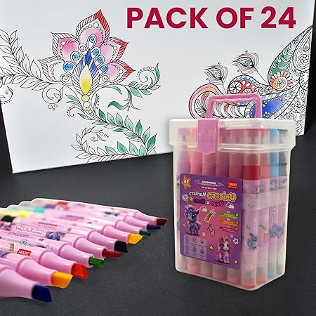 AM2451 Astro Marker Water Based Colour Markers Double Head Washable Markers HMC-9179 24Pcs Multicolour