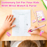 A06898 Blister Kids Stationery Gift Set with Digital Wrist Watch (Pencils, Wallet, Eraser & Sharpener)
