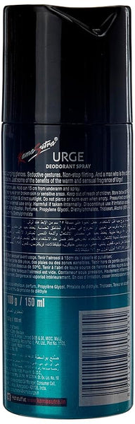 AM2185 Kama Sutra  Urge Deodorant spary for Men, 150ml