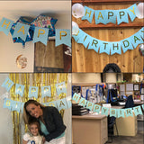 AM7251 MultiColour "Happy Birthday" Cardboard Bunting Banner with Ribbon