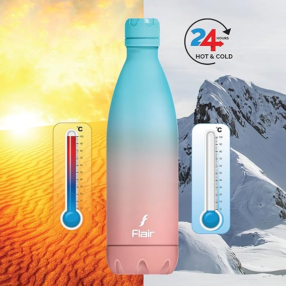 AM2542 Flair Pop SS 304 Vacuum Insulated Bottles 1000ml And 750ml 24 Hours Hot & Cold