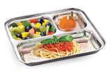 AM3333 Square Pav Bhaji Stainless Steel Plates(22.8cm X 22.5cm)with 3 Compartments