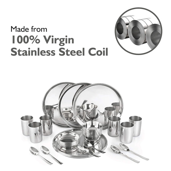 AM3966 Madhuram Exclusive Dinner Set Stainless Steel 42 Pcs Set