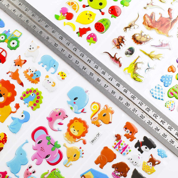 AM0438 Different Cartoon Puffy 3D Cute Stickers for kids (1 Sheet), Self-Adhesive