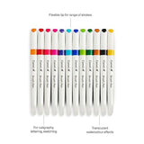 AM3384 Camel Brush Pens 12 Shades Multicolour Brush Pens Assorted