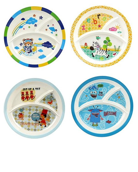 AM3246 Exclusive Melamine 3in1 design Dinner Partition Plate 1 Piece