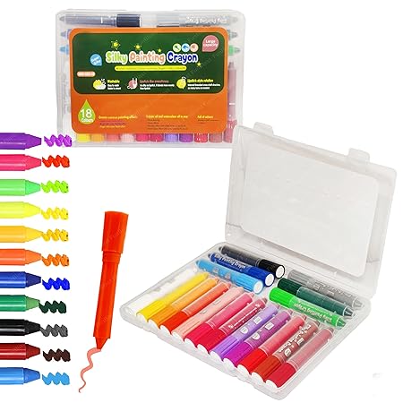 AM2453 Crayons Washable Super Silky Smooth Crayons in Box Set Art Drawing Crayon Set HMC-9219 18Pcs Multicolours