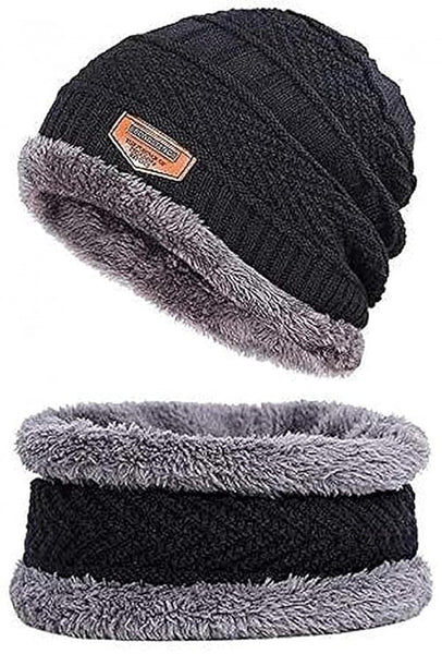 Woolen Beanie Cap & Muffler for Men & Women