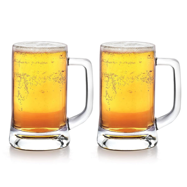 AM2667 CELLO Stern Beer Glass Mug Set of 2, 350 ml | Beer Mugs Straight | Stern Mug Set for Juice, Beer, Beverages