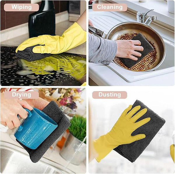 AM2808 Multipurpose Microfiber Cloth Pack of 3 Towel Duster Wipes for Kitchen Home Floor Laptop Screen Bike and car Cleaning Washing