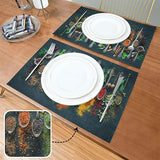 AM3132 Table Mats Cooking 40x29.9 Spices Placemats Mats for Kitchen