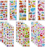 AM0438 Different Cartoon Puffy 3D Cute Stickers for kids (1 Sheet), Self-Adhesive