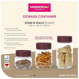 AM2222 Varmora Store N Stack Round Storage Container Set Of 3 Assorted, 500 ml