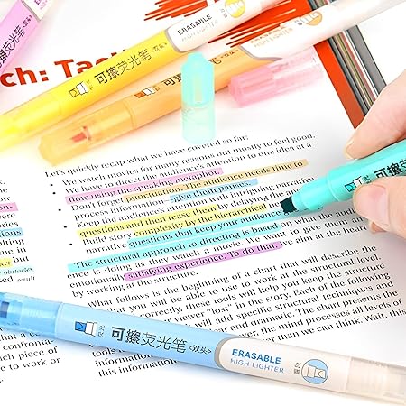 AM2442 Fantasy Double Headed Erasable Highlighters Marker Pen HMC-9169 Multicolour 6Pcs