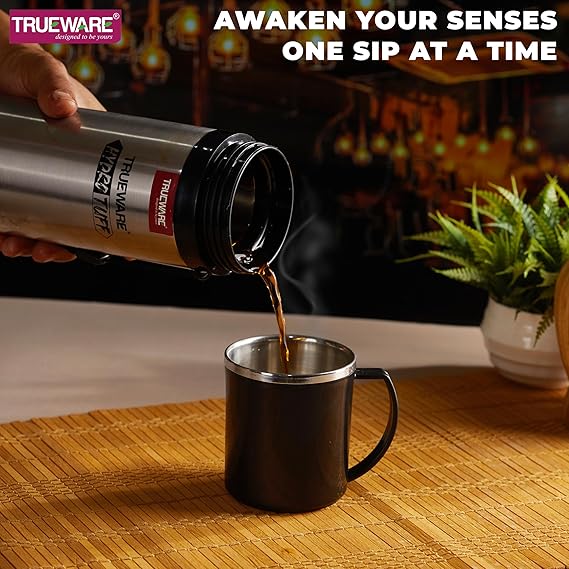 AM2410 Trueware Splash Set SS Inner Mugs 2 Nos 500ml Insulated Mug 200ml Thermosteel Hot or Cold