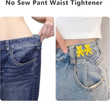 AM3230 Cute Bear Metal Jean Buttons Pins Waist Tightener Clips for Loose Jeans, No-Sew Adjustable Waistband Buckle for Pants, Detachable Bear Design for Women and Skirts Set of 2