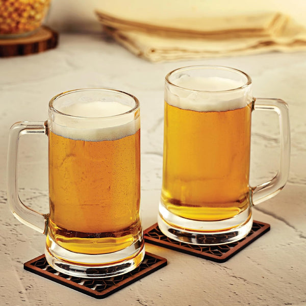 AM2667 CELLO Stern Beer Glass Mug Set of 2, 350 ml | Beer Mugs Straight | Stern Mug Set for Juice, Beer, Beverages