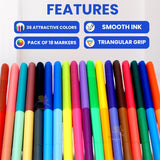 AM2458 Water Colour Double-Head Marker Pens Twin Water-Based Colour Pen HMC-9259 18Pcs 36 Multicolours