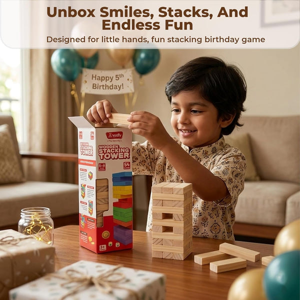 A07143 Wooden Stacking Tower Game