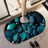 AM3660 Marble Flower Rubber Bathroom Mat (Multi-design) 1 Pcs