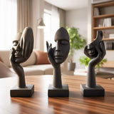 AM6229 Black Thinker Abstract Face Sculptures (No.3) – Set of 3pcs