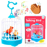 AM6123 Talking Bird Toy in Cage – Interactive Sound-Activated Toy That Repeats What You Say