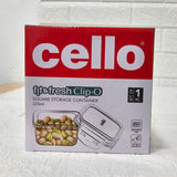 Di0004 Cello Fit & Fresh Clip-O Square Glass Storage Container - 320ml