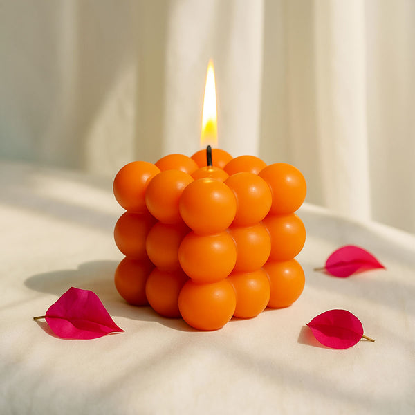 Di0307 Bubble Cube Candle (Multicolour) – Modern Decorative Scented Wax Candle